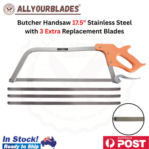 MAKO MAX 17.5" Butcher Handsaw Stainless Steel with 3 Extra Replacement Blades