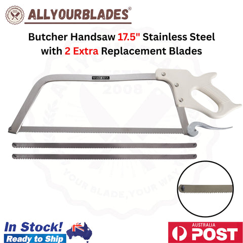 MAKO MAX 17.5" Butcher Handsaw Stainless Steel with 2 Extra Replacement Blades