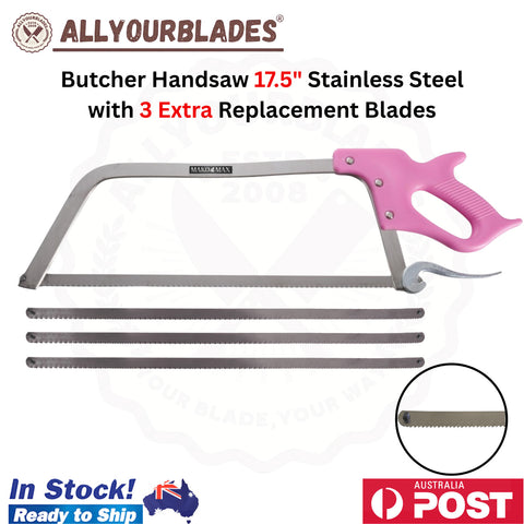 MAKO MAX 17.5" Butcher Handsaw Stainless Steel with 3 Extra Replacement Blades