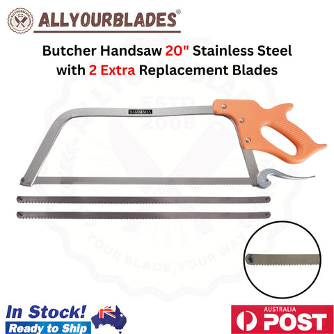 MAKO MAX 20" Butcher Handsaw Stainless Steel with 2 Extra Replacement Blades