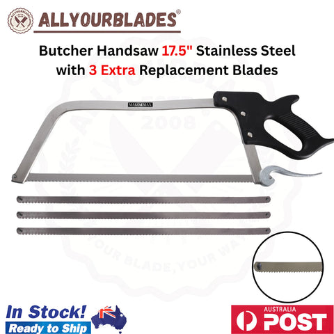 MAKO MAX 17.5" Butcher Handsaw Stainless Steel with 3 Extra Replacement Blades