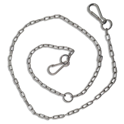 8" Butcher's Flat Double Knife Pouch Scabbard with Full Stainless Steel Chain