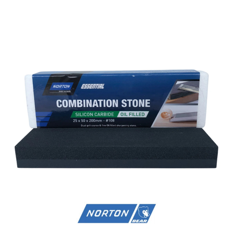 Norton 108 Combination Sharpening Stone – Oil Filled 25×50×200mm