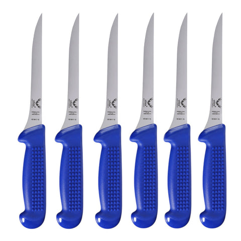 Butchers 6" Straight Flexible Taper Filleting Knife Set of 6