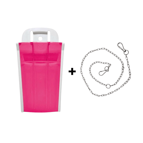 Butcher Knife Pouch 8″ Triple Knives Pink with Chain