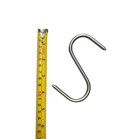 Butchers 4 in Solid Stainless Steel Meat S-Hooks Butchers Hunters Sausage Making