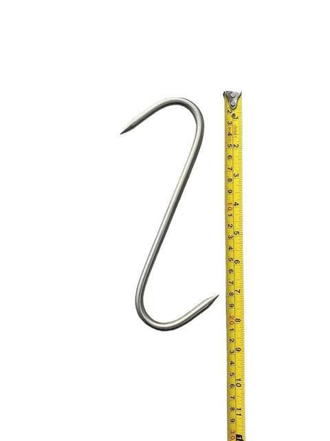 Butchers 8 in Meat Hanging Hooks Solid Stainless Steel Meat S-Hooks