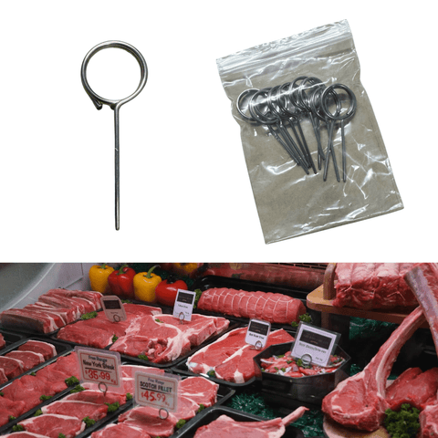 Butcher’s Stainless Steel Ticket Pin Meat Sign Holder – Pig Tail Style