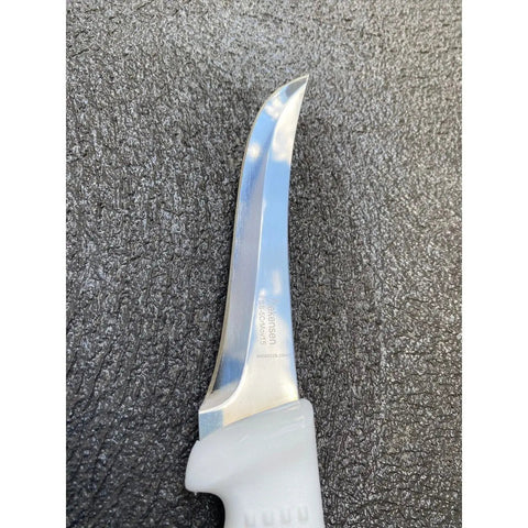 Diekensen 5' Curved Stiff Boning Knife White Ridged Grip Handle AllYourBlades