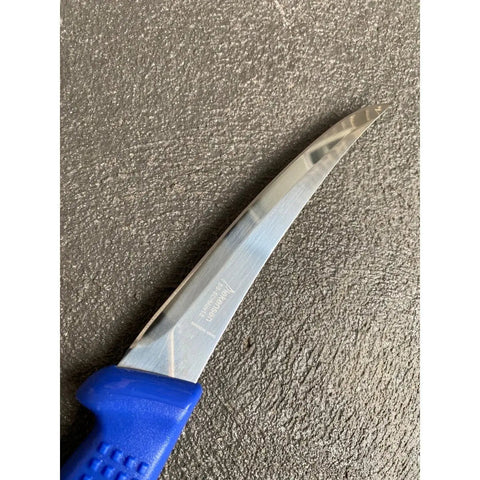 Diekensen 6' Curved Stiff Boning Knife Blue Ridged Grip Handle AllYourBlades