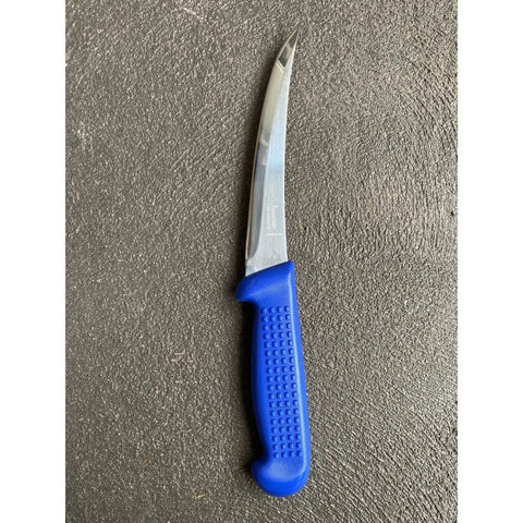 Diekensen 6' Curved Stiff Boning Knife Blue Ridged Grip Handle AllYourBlades