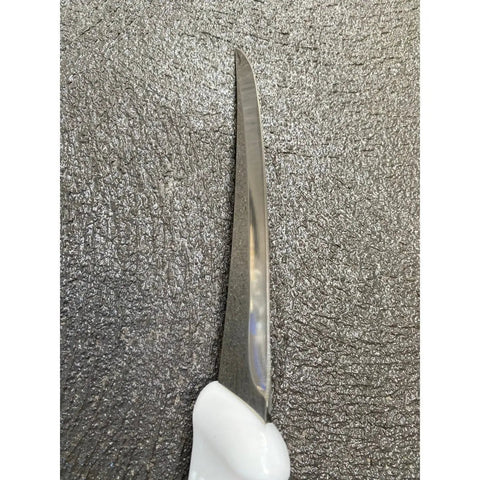 Diekensen 6' Curved Stiff Boning Knife White Ridged Grip Handle AllYourBlades
