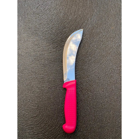 Diekensen 6' Curved Stiff Skinning Knife Pink Ridged Grip Handle AllYourBlades