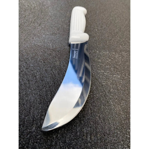 Diekensen 6' Curved Stiff Skinning Knife White Ridged Grip Handle AllYourBlades