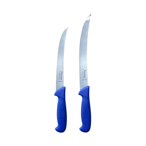 Diekensen 8" & 10'' Butchers Curved Stiff Steak Knife Butcher Knife Duo Set Blue