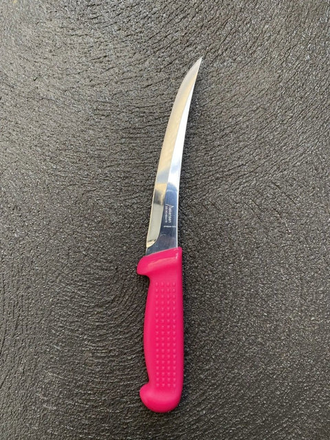 Diekensen Butchers 15cm 6'' Curved Skinning Boning Knife Set White Ridged Pink AllYourBlades