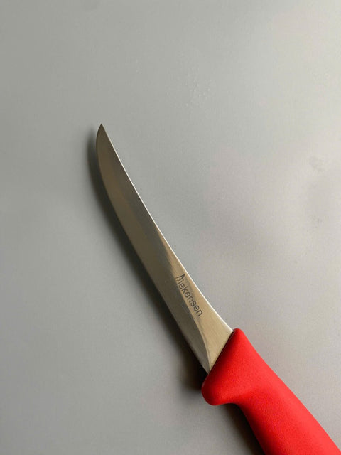 Diekensen Butchers 6" Boning Curve Knife Soft Grip Handle Wide Blade 15cm Red