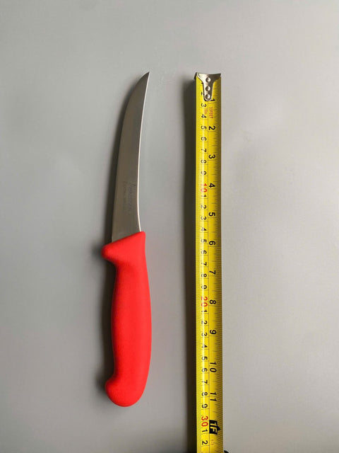 Diekensen Butchers 6" Boning Curve Knife Soft Grip Handle Wide Blade 15cm Red