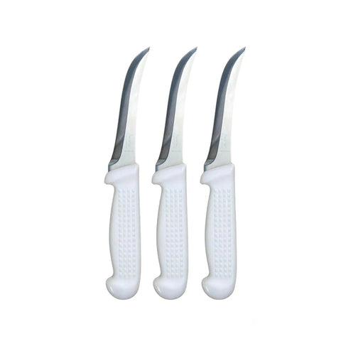 Diekensen Butchers Curved Boning Knife 5'' Narrow Blade Ridged Grip Set of 3