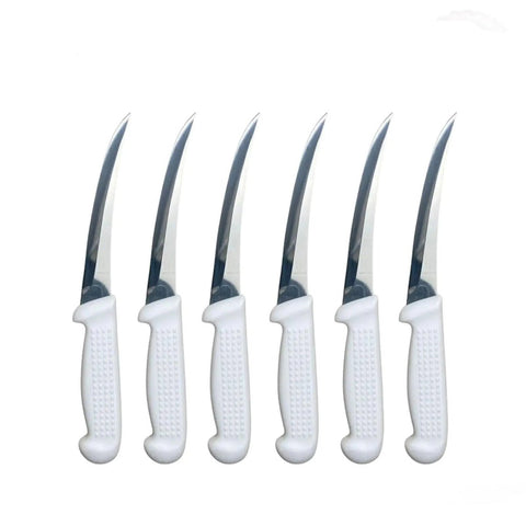 Diekensen Butchers Curved Boning Knife 6'' Narrow Blade Ridged Grip Set of 6