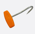 Orange tool with a metal hook on a white background