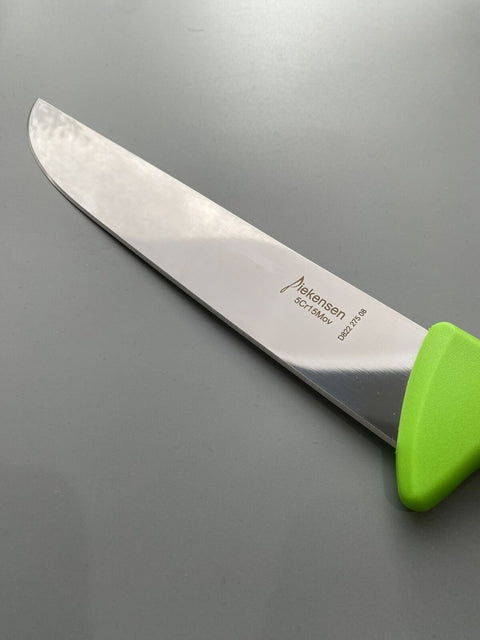 Diekensen Butchers Straight 8" Slicing Knife 20cm Wide Blade Back Blade Green