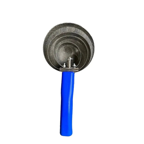 Diekensen Reversible Stainless Steel Curry Comb with Soft Touch Grip Blue AllYourBlades