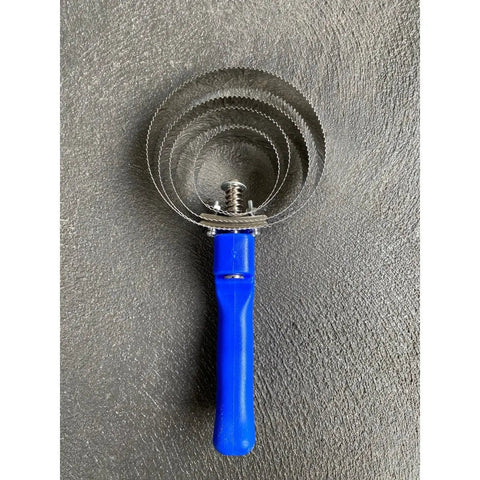 Diekensen Reversible Stainless Steel Curry Comb with Soft Touch Grip Blue AllYourBlades