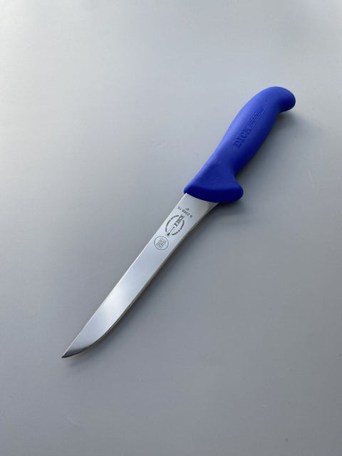F.DICK BUTCHERS ERGOGRIP 6" STRAIGHT STIFF BONING KNIFE BLUE 15CM HUNTER POULTRY