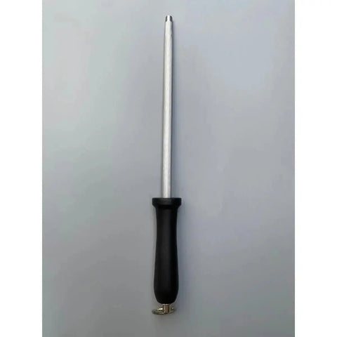 Stainless Steel Fine Cut Round Sharpening Steel- Black Handle AllYourBlades