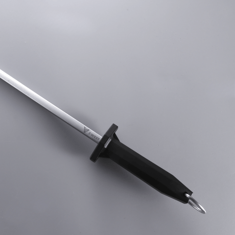 J.West 10"/25 cm Professional Butcher’s Combi Square Fine Cut & Polished Sharpening Steel JP13