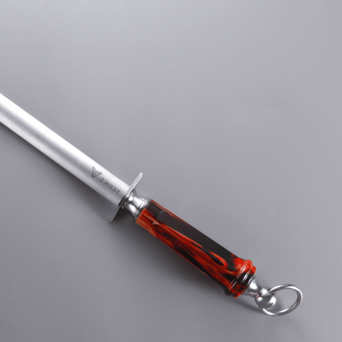 J.West 12"/30cm Professional Butcher’s Sharpening Steel - Ultra Fine Cut Oval JA15