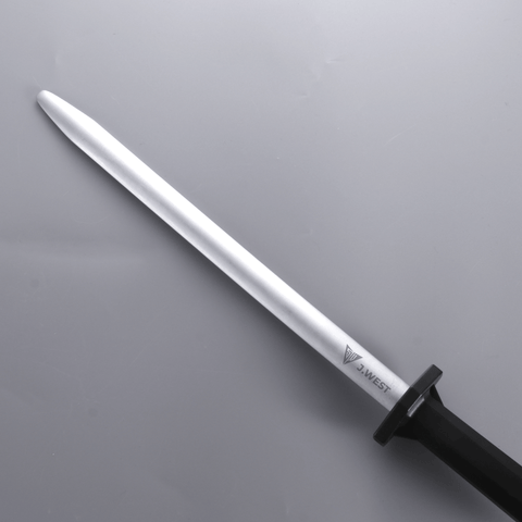 J.West 12"/30cm Professional Butcher’s Sharpening Steel - Ultra Fine Cut Oval JP13