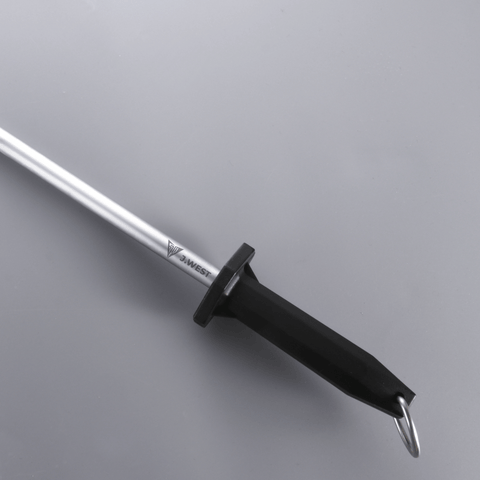 J.West 12"/30cm Professional Butcher's Sharpening Steel - Ultra Fine Cut Round JP13