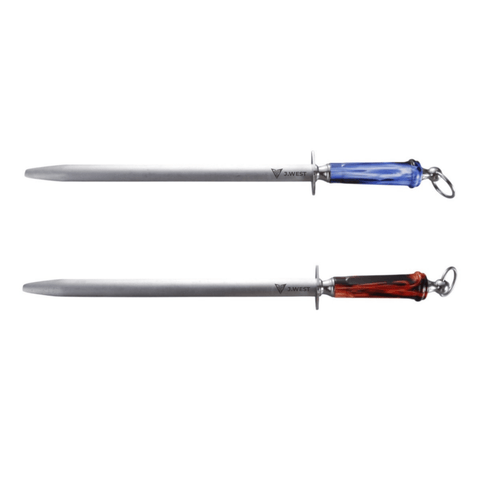 J.West 12"/30cm Professional Butcher’s Sharpening Steel - Ultra Fine Cut Oval JA15