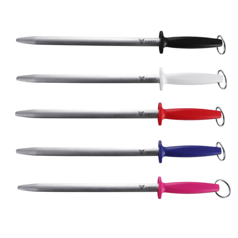 J.West 12"/30cm Professional Butcher’s Sharpening Steel - Ultra Fine Cut Oval JP12