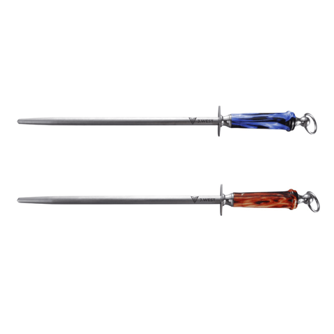 J.West 12"/30cm Professional Butcher’s Sharpening Steel - Ultra Fine Cut Round JA15