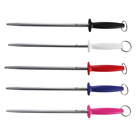 J.West 12"/30cm Professional Butcher's Sharpening Steel - Regular Cut Round JP12