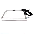 A metal hacksaw with a black handle and silver blade, shown with one additional replacement blades on a plain white background. The brand name 'Mako Max' is visible on the upper part of the frame.