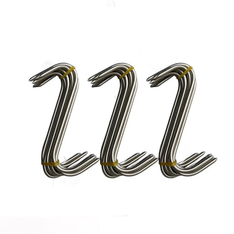 New SET 30 x 6 in Solid Stainless Steel Meat S-Hooks Butchers Hunters Sausage Ma
