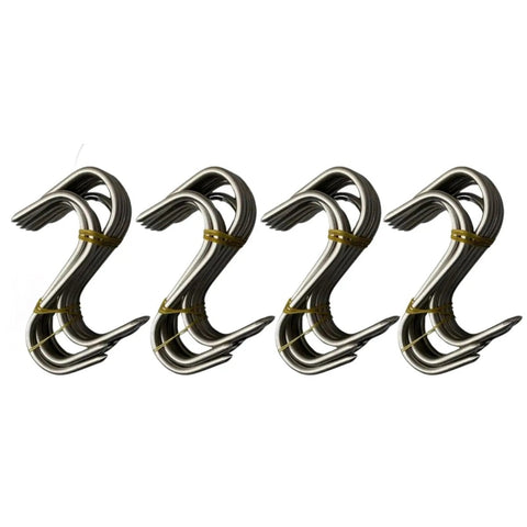 New SET 40 x 4 in Solid Stainless Steel Meat S-Hooks Butchers Hunters Sausage Ma