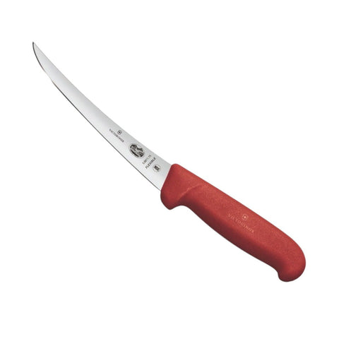 New VICTORINOX Fibrox Boning Knife 12cm Curved Narrow Flexible Blade Red 5.6611.12