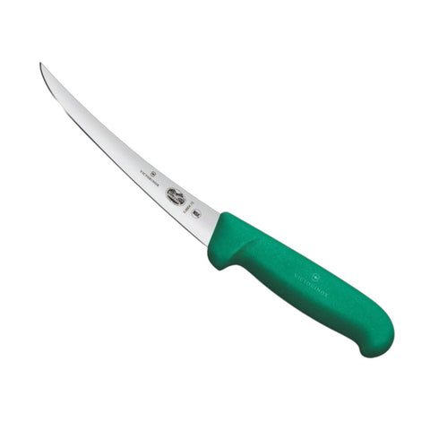 New VICTORINOX Fibrox Boning Knife 15cm Curved Narrow Flexible Blade Green 5.6604.15