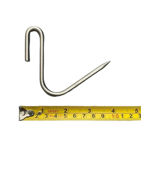 Stainless Steel Rail Hook - 4.5 Inch Long, 6mm Thick, For Half Inch Rail RH - 4.5