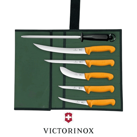Swibo Victorinox 6PCS Butchers Knife Set Boning Skinning Slicing 12" Steel