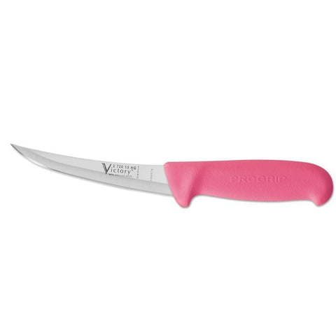 Victory 4PCS Butchers Knife Set  Hollow Ground Boning Knife Skinning 12" Steel Canvas Knife Wrap - Pink