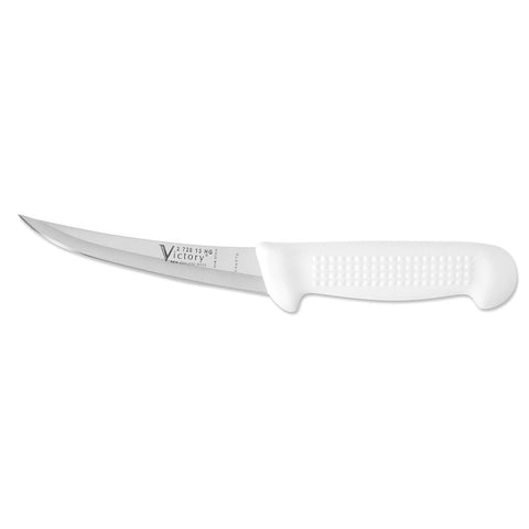 Victory Knives Narrow Curved Boning Knife Hollow Ground White 13cm