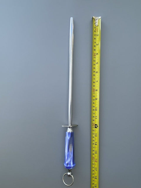 Voost 12" Round Polished Sharpening Steel Sapphire Handle Butcher Fine Cut 43cm