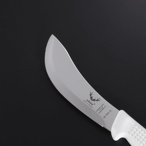 Vorn Antlorex 3-Pack 6" Curved Skinning Knife Set – German Stainless Steel Hollow Ground Butcher & Hunting Knives | White,Black,Blue, or Pink Handle
