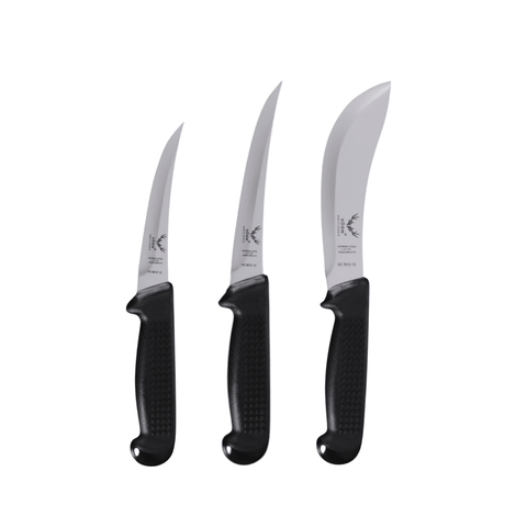 Vorn Antlorex Butcher Knife Set 5" & 6" Curved Hollow Ground Boning Knives & 6" Skinning Knife German Steel